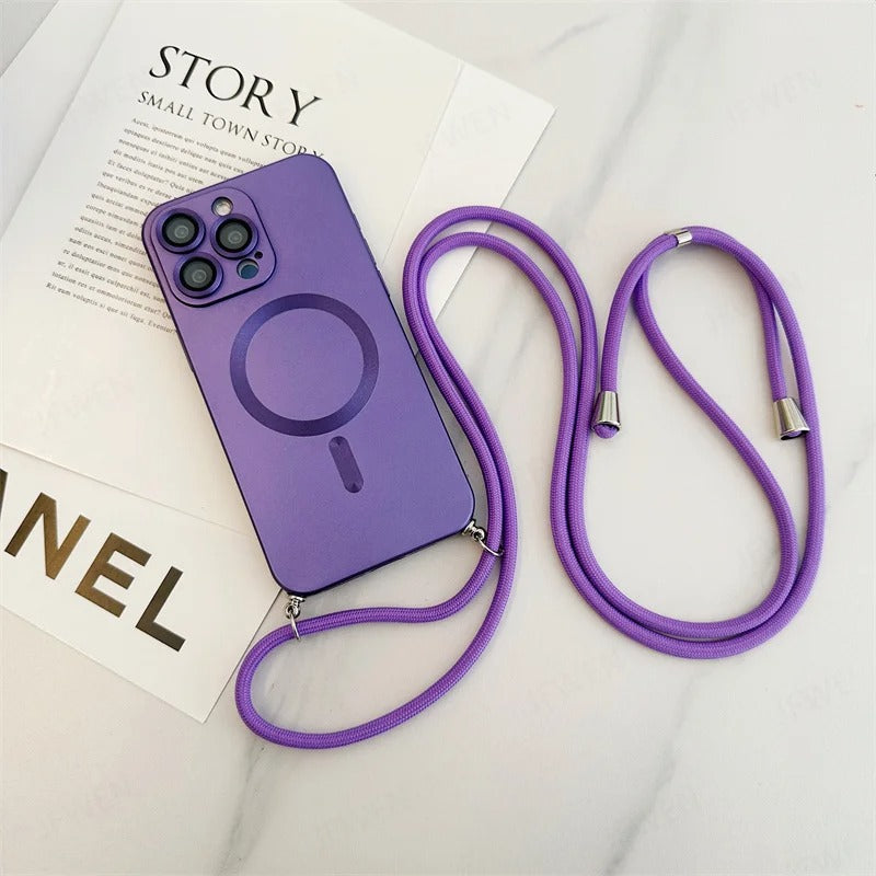 iPhone Silicone MagSafe Case with Strap
