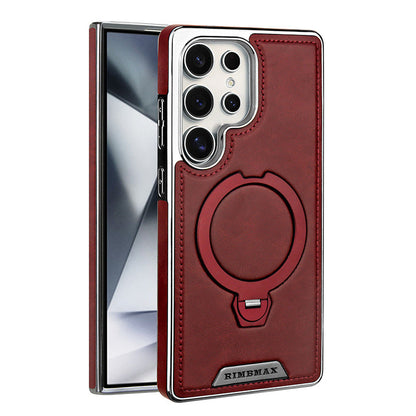 Premium Elegant Leather-Texture Case with 360° Magnetic Stand for Samsung