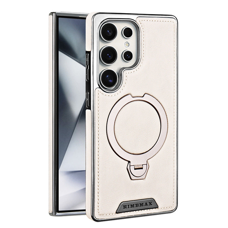 Premium Elegant Leather-Texture Case with 360° Magnetic Stand for Samsung