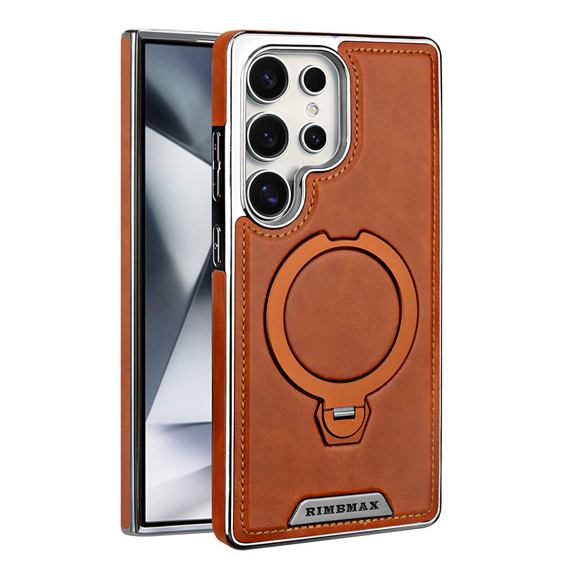 Premium Elegant Leather-Texture Case with 360° Magnetic Stand for Samsung