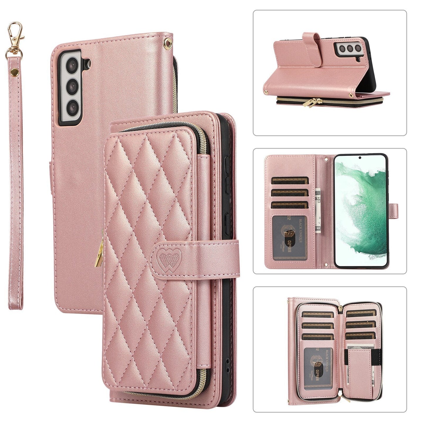Crossbody Wallet Case for Samsung Galaxy A14/A34/A54 with Strap