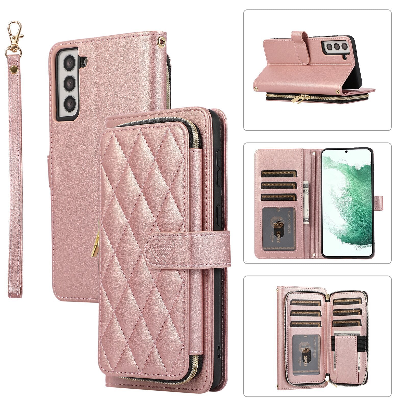 Crossbody Wallet Case for Samsung Galaxy A14/A34/A54 with Strap