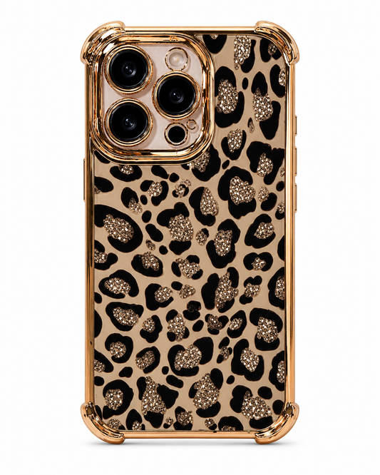 iPhone Glitter Leopard Print Case