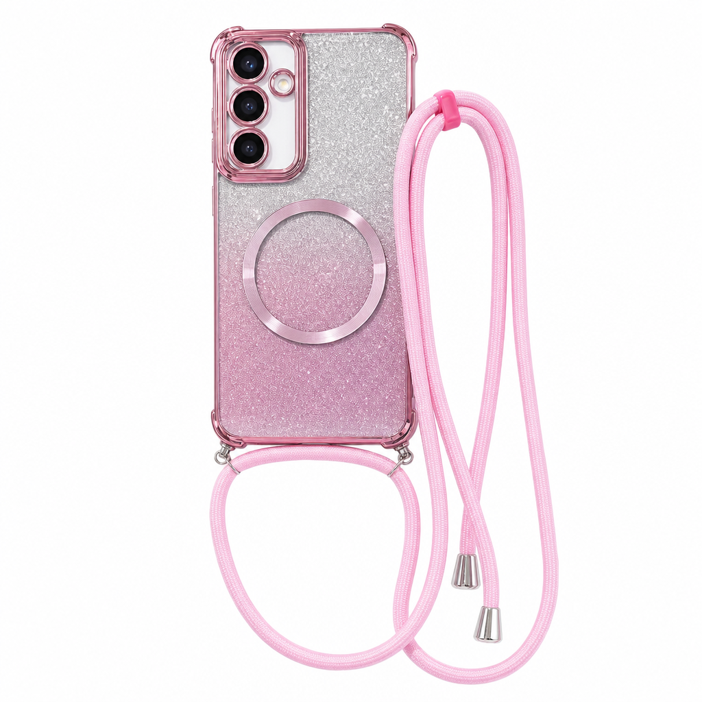 Samsung Glitter Diamond Case with Strap and Lanyard (A Series)