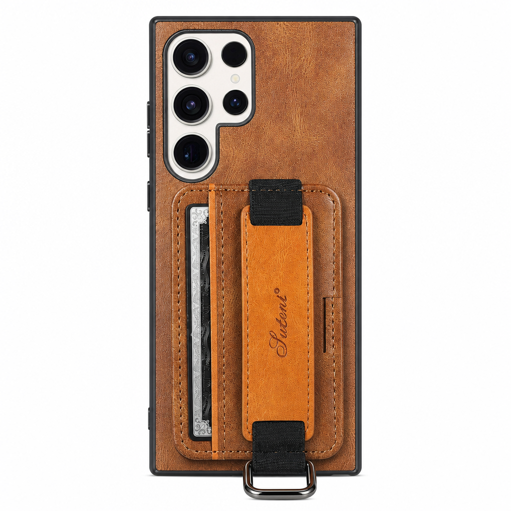 Samsung Leather Card Holder Case with Strap