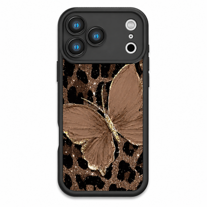 iPhone Leopard and Butterfly Print Case