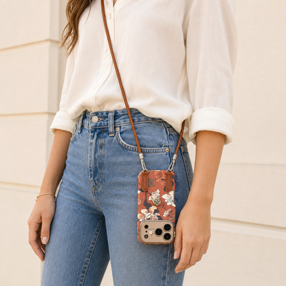 iPhone Garden Rosé Floral Case with Strap