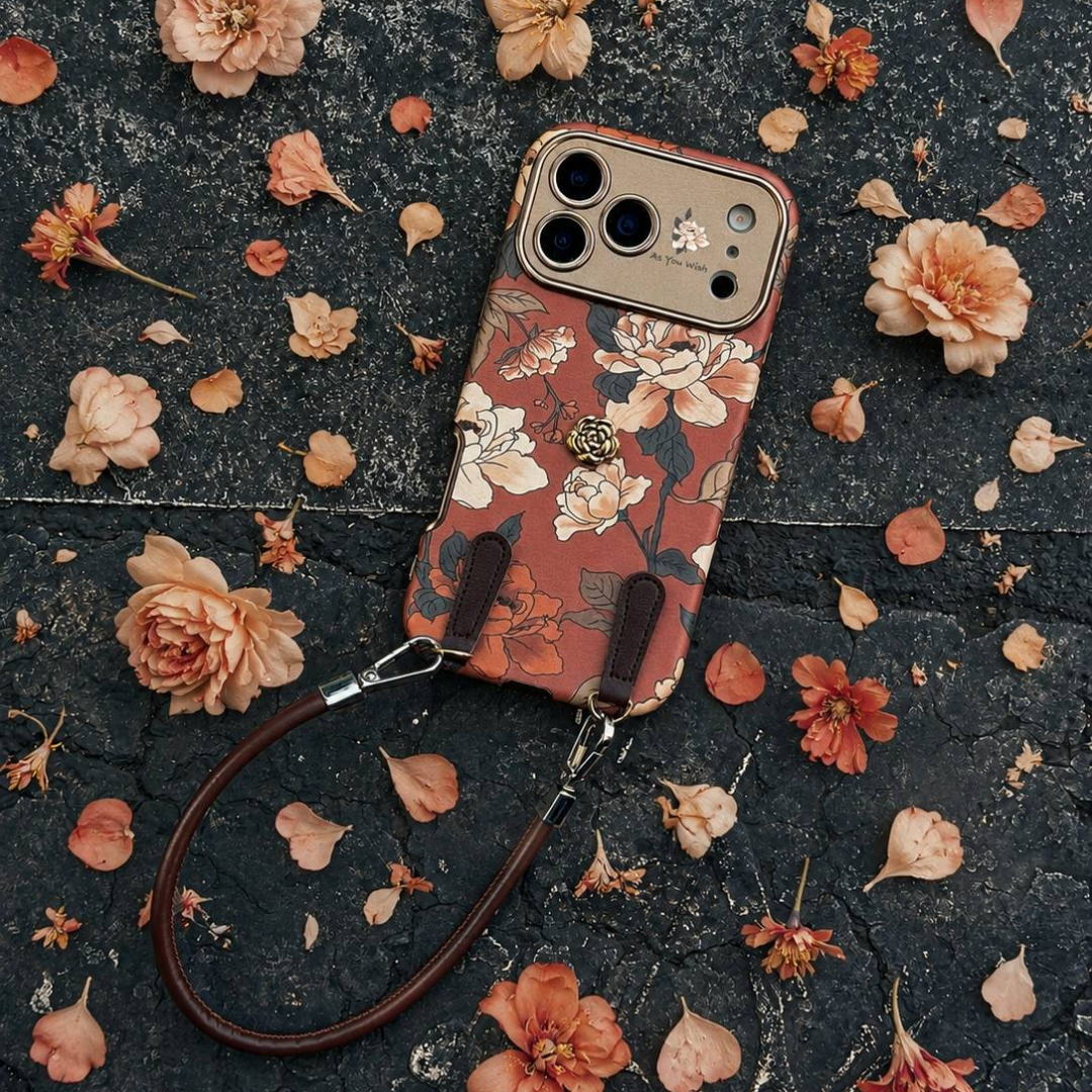 iPhone Garden Rosé Floral Case with Strap