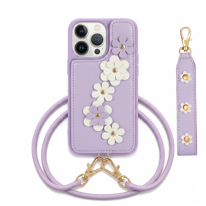 iPhone Garden Daisy Case with Strap and Lanyard