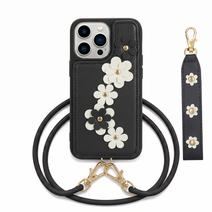 iPhone Garden Daisy Case with Strap and Lanyard