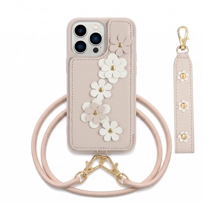 iPhone Garden Daisy Case with Strap and Lanyard