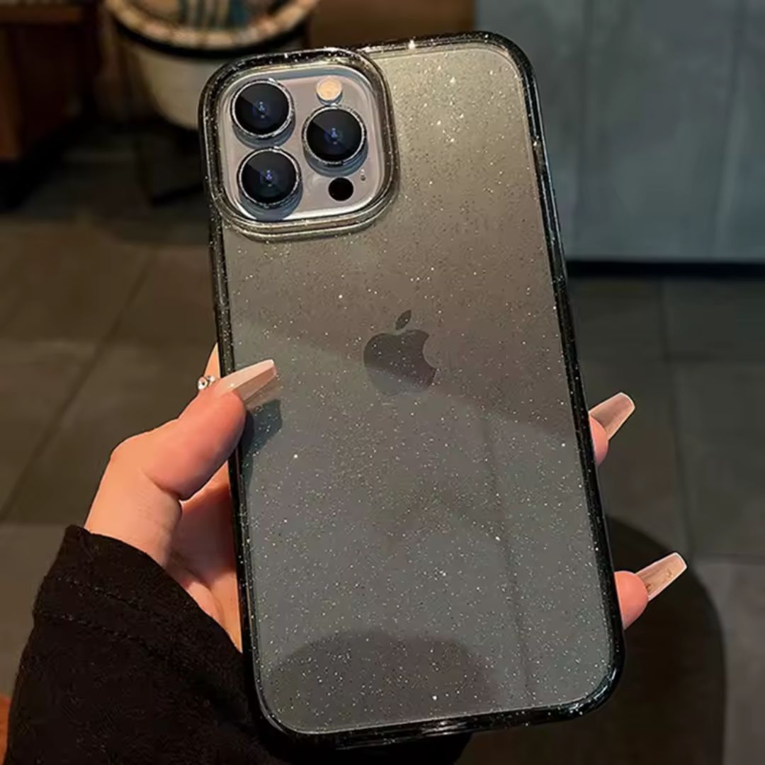 iPhone Clear Glitter Case