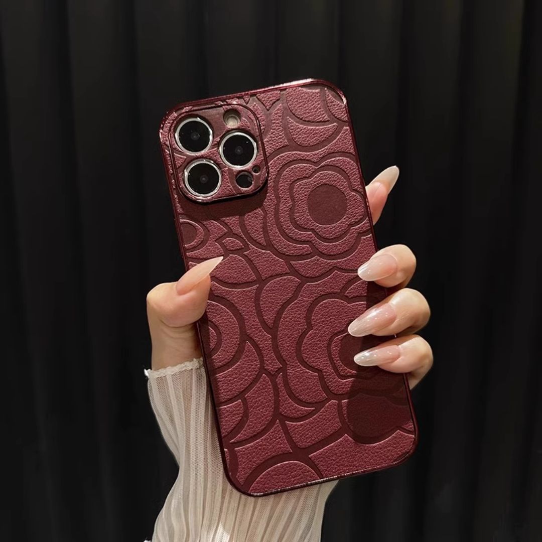 iPhone Camellia Flower Leather Case
