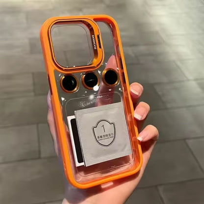 iPhone Clear Case with Lens Protection and Metal Stand
