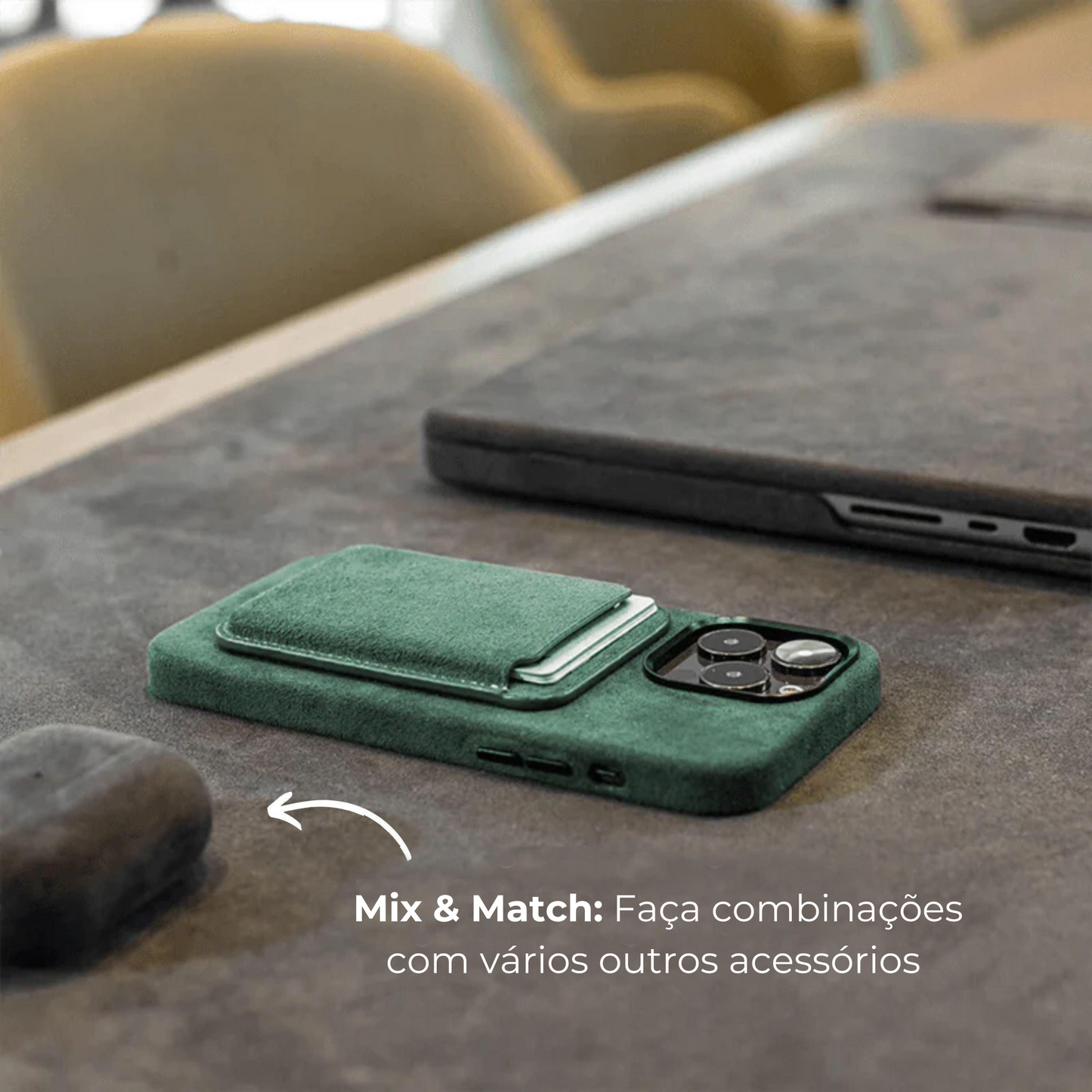 iPhone Alcantara Case - Midnight Green