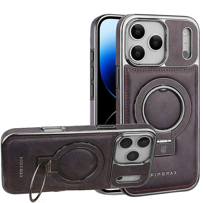 Luxury Leather MagSafe Case for iPhone: Stand and Premium Protection