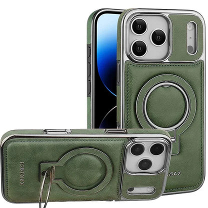 Luxury Leather MagSafe Case for iPhone: Stand and Premium Protection