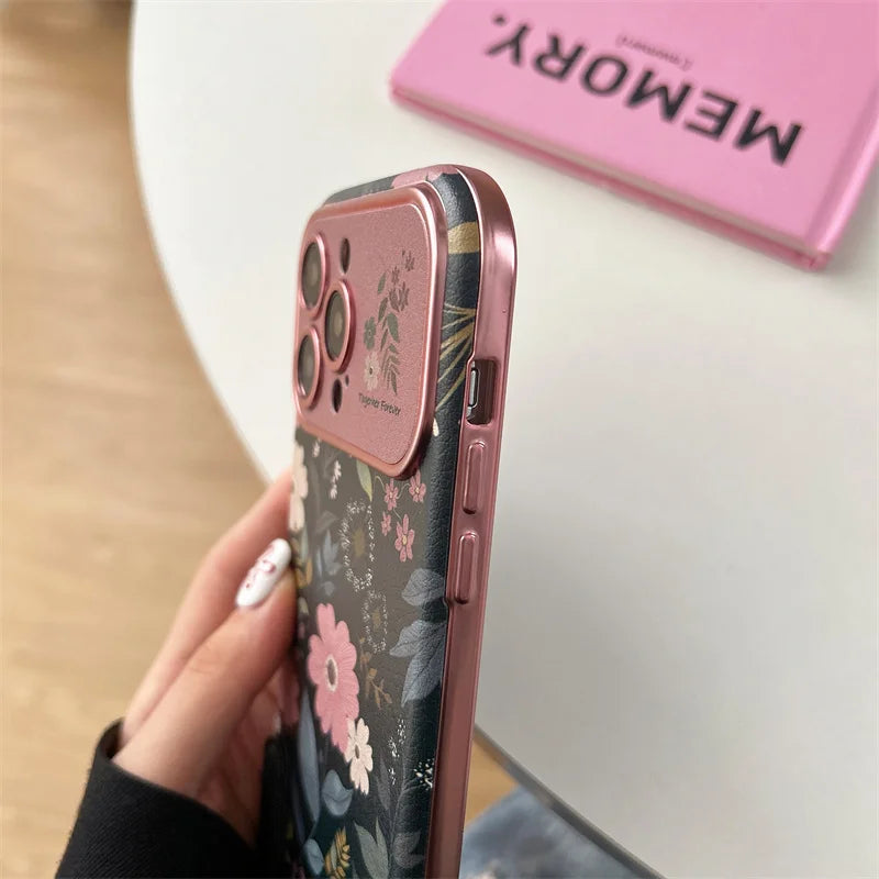 Retro Chrysanthemum Phone Case with Wrist Strap