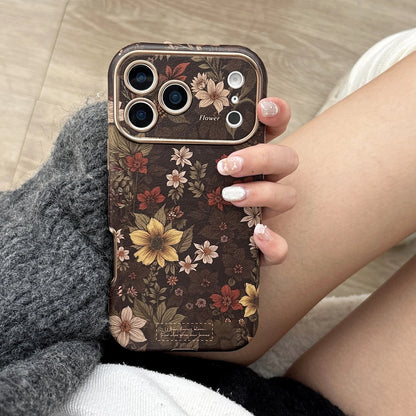 Retro Floral Leather Phone Case for iPhone