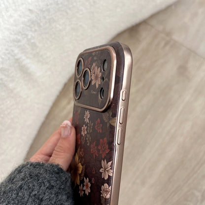 Retro Floral Leather Phone Case for iPhone