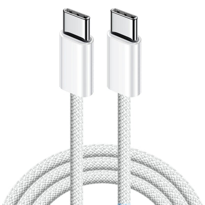 USB-C to USB-C 60W Braided Fast Charging Data Sync Cable for iPhone Samsung Xiaomi