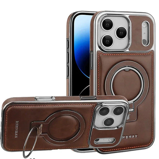 Capa de Couro Luxuosa MagSafe para iPhone: Suporte e Proteção Premium