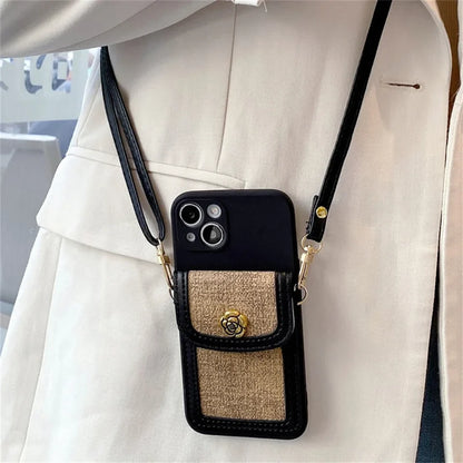 iPhone Jardim Camélia Case worn crossbody