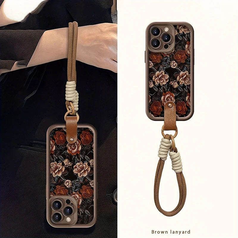 iPhone Jardim Barroco Case brown braided strap
