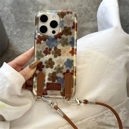 iPhone Jardim Herbário Case with pressed flowers and lanyard