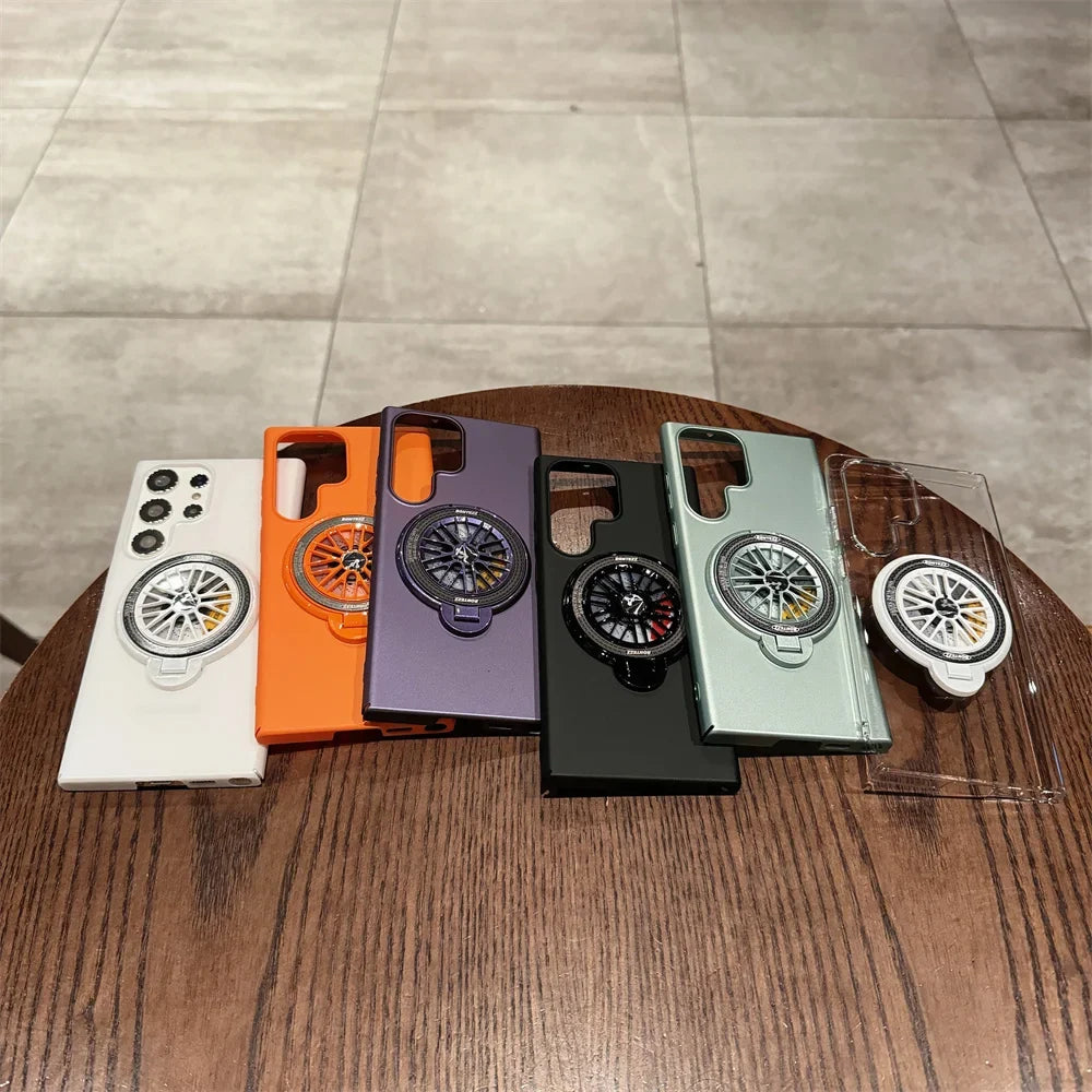 Slim Magnetic Gyro Case with Folding Stand for Samsung S24 S23 Ultra