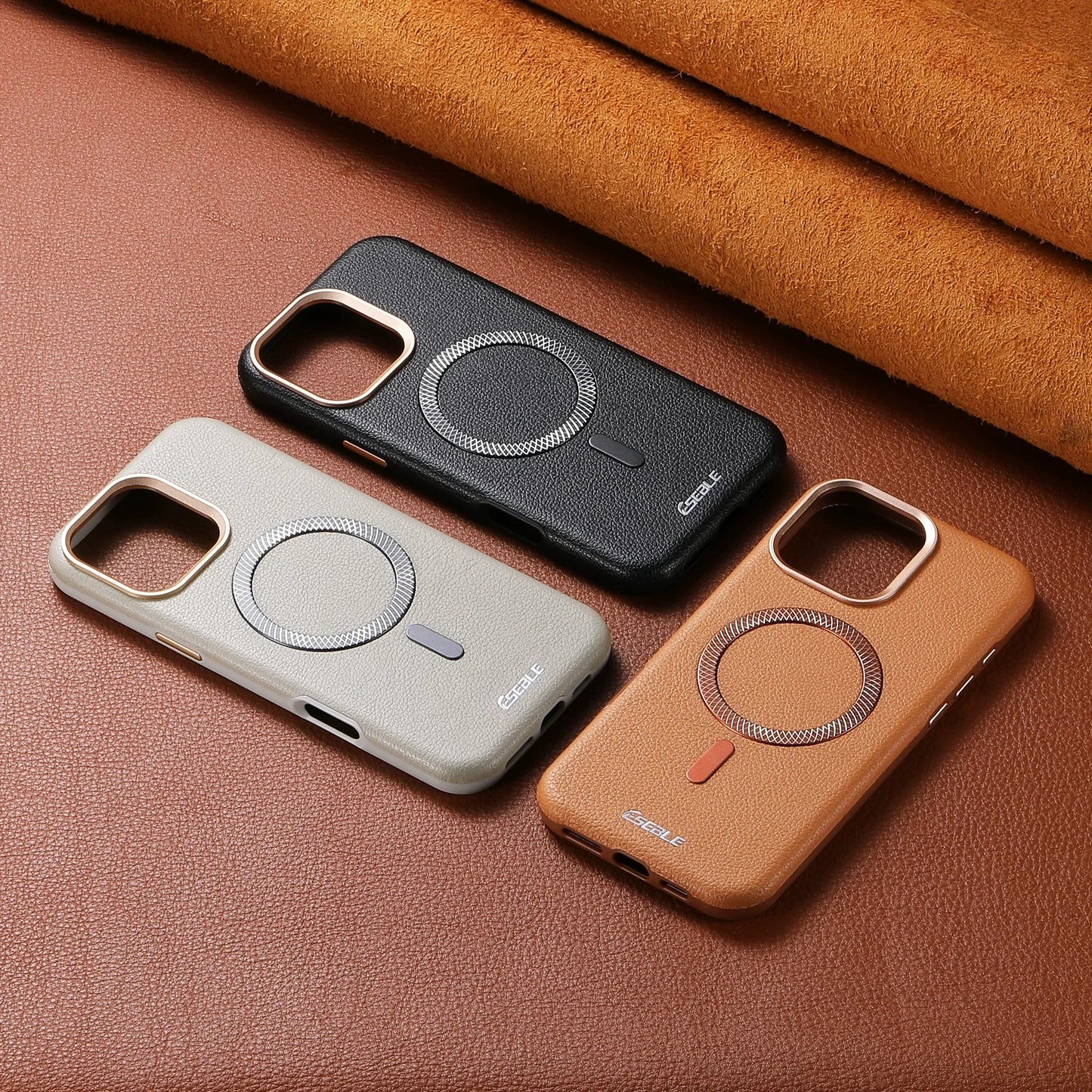 Magnetic MagSafe Leather iPhone Case: Wireless Charging, Matte, Shockproof
