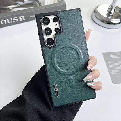 Smooth Leather Magnetic Case for Samsung MagSafe, Wireless Charging, Total Protection