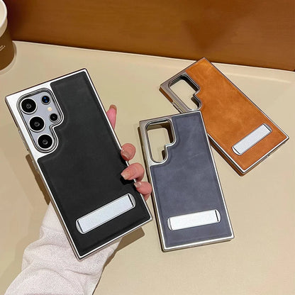 Premium Leather Case for Samsung Galaxy with Invisible Stand and Full Shockproof Protection