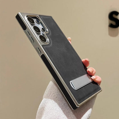 Premium Leather Case for Samsung Galaxy with Invisible Stand and Full Shockproof Protection