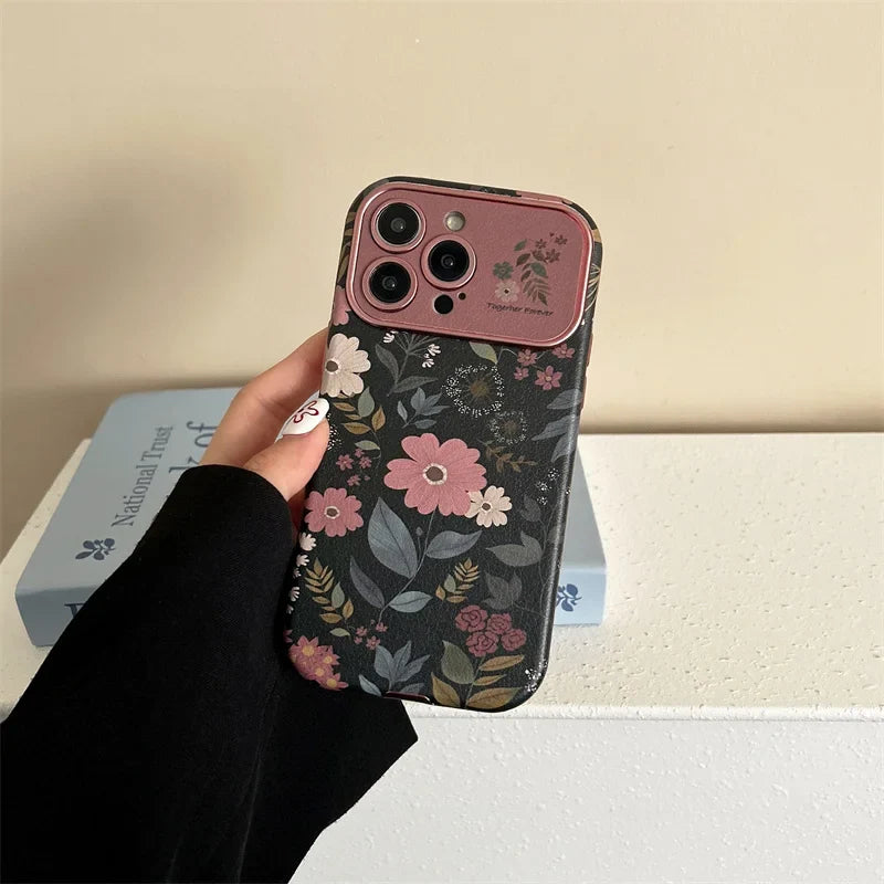 Retro Chrysanthemum Phone Case with Wrist Strap
