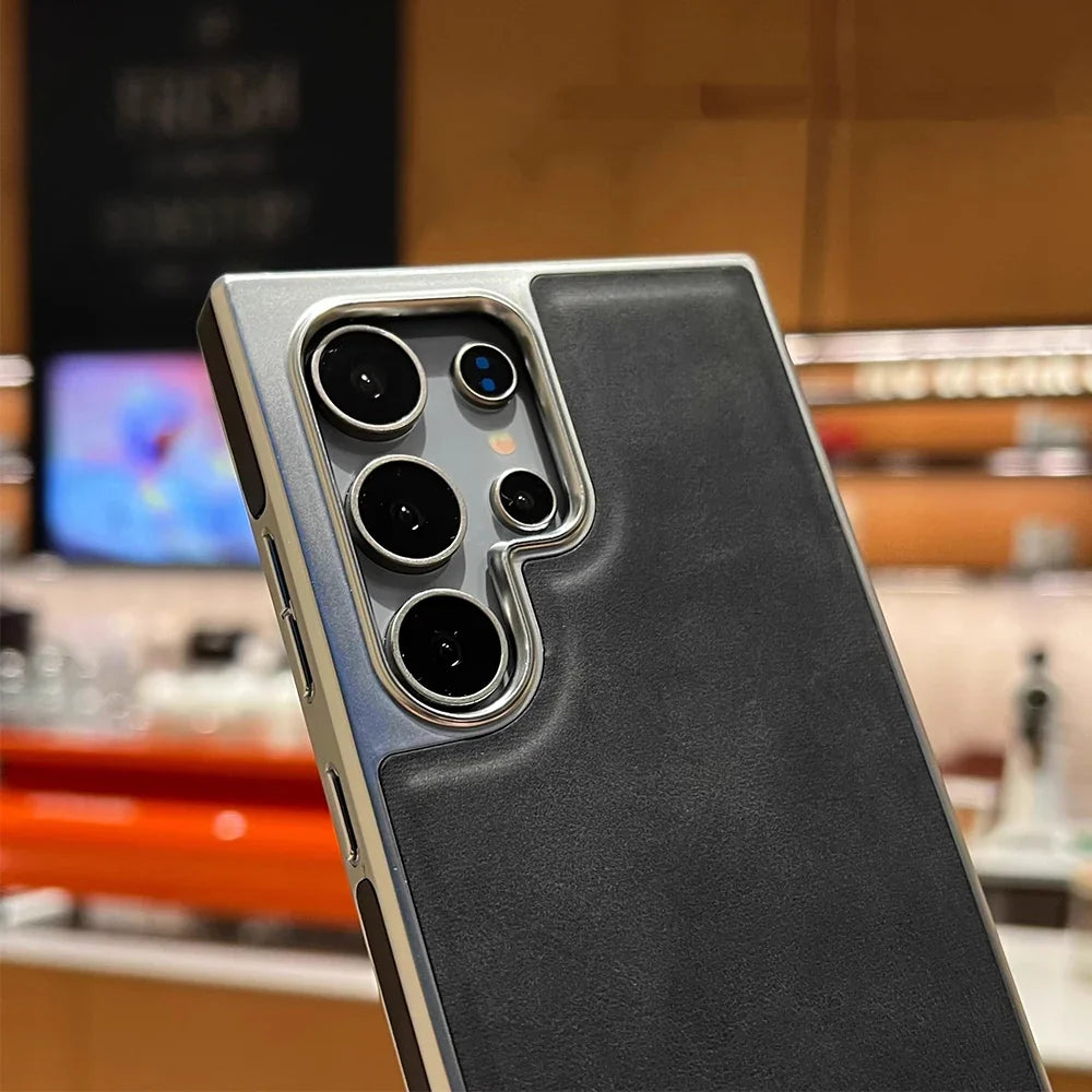 Premium Leather Case for Samsung Galaxy with Invisible Stand and Full Shockproof Protection