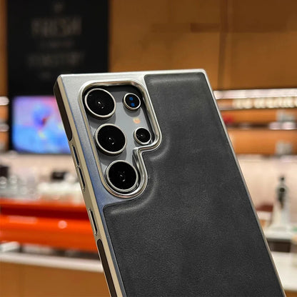 Premium Leather Case for Samsung Galaxy with Invisible Stand and Full Shockproof Protection