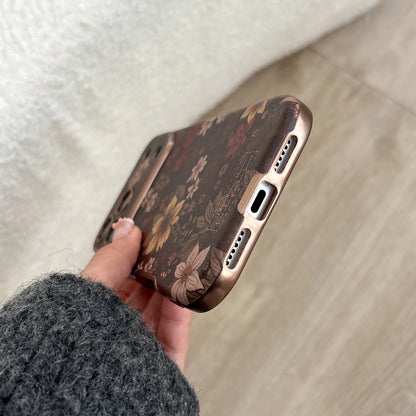 Retro Floral Leather Phone Case for iPhone