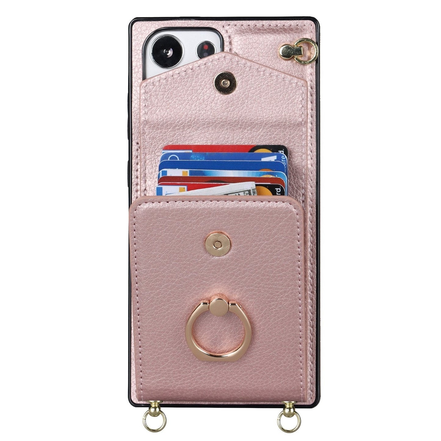 Samsung Wallet Case with Crossbody Strap and Card Holder, Adjustable Ring Stand