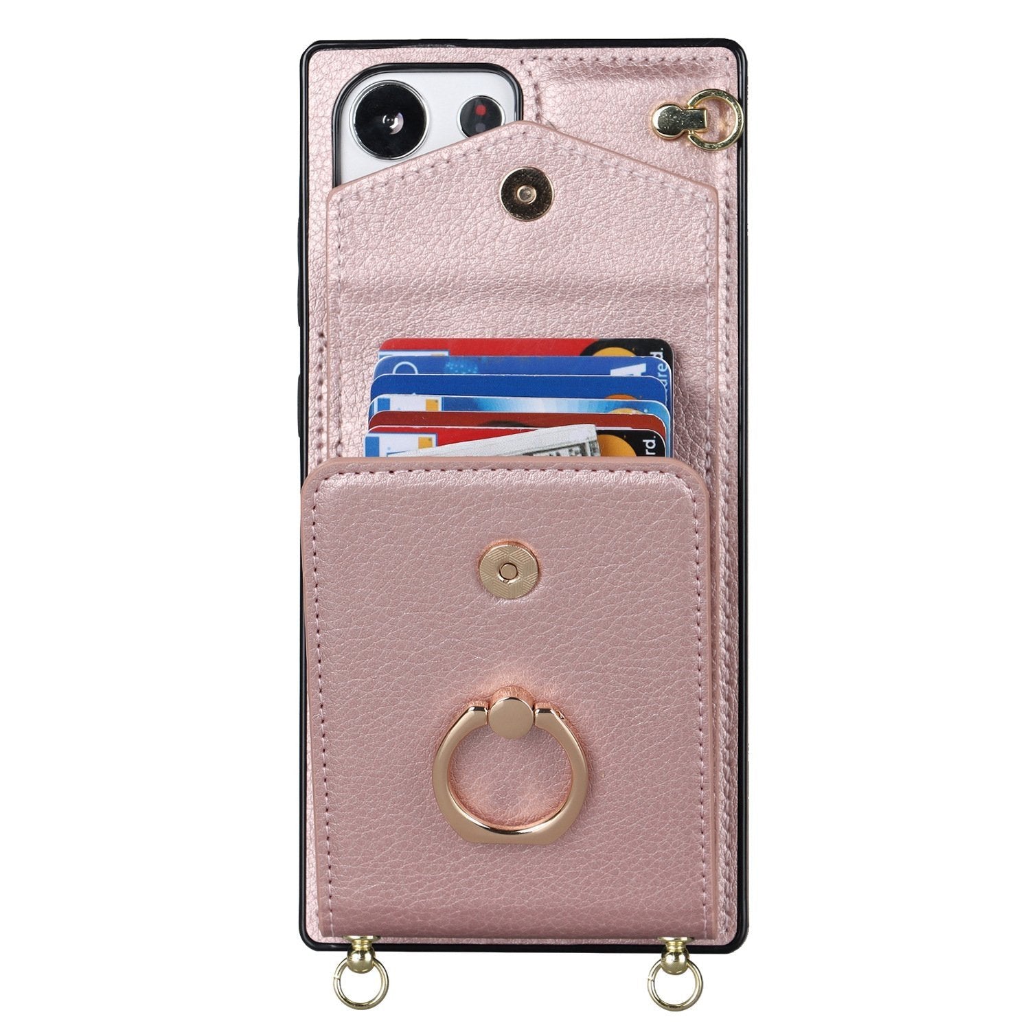 Samsung Wallet Case with Crossbody Strap and Card Holder, Adjustable Ring Stand