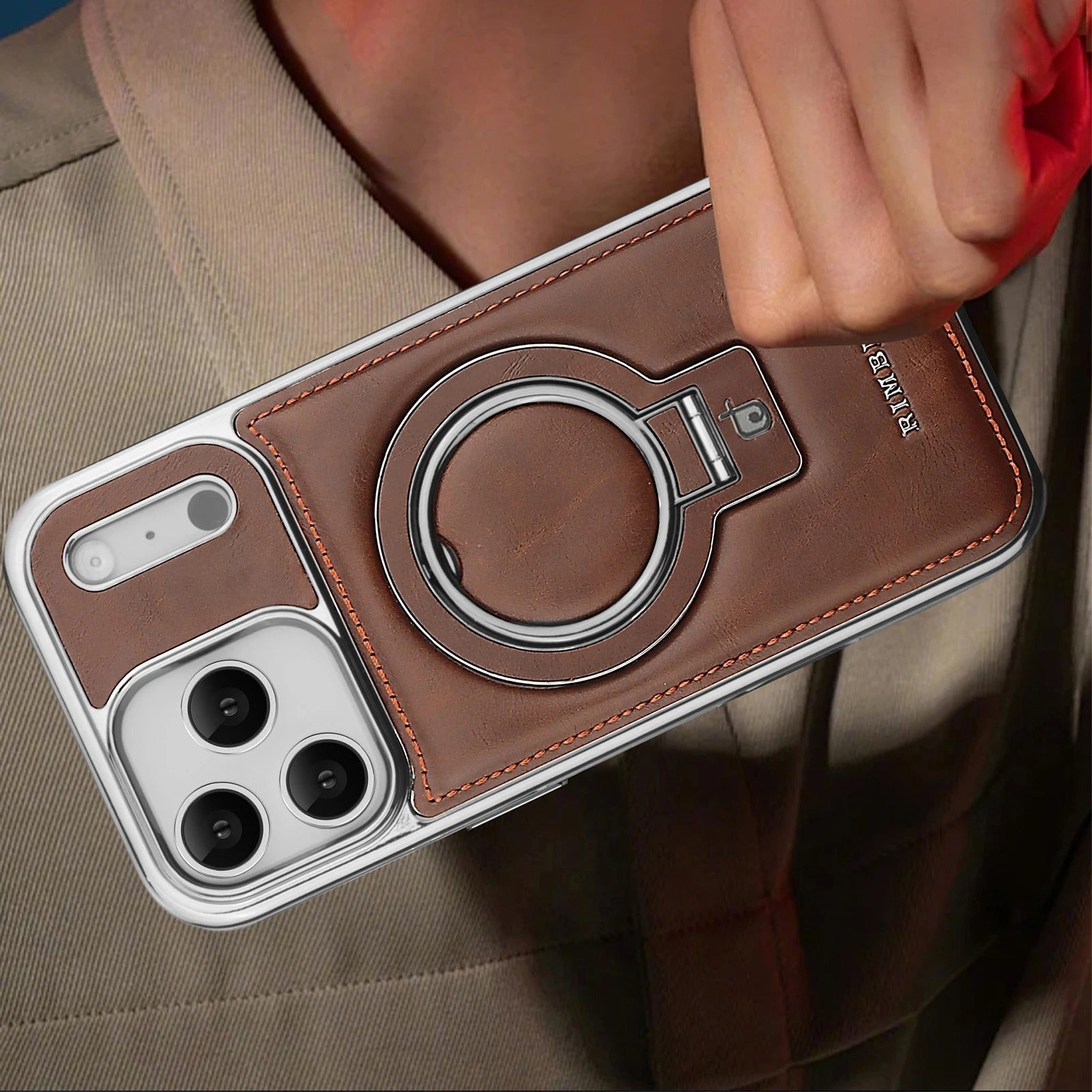 Luxury Leather MagSafe Case for iPhone: Stand and Premium Protection